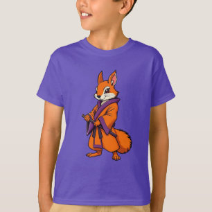 Camiseta Lindo Esquilo Samurai Japonês