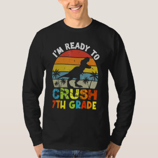 Camiseta Lindo Estou Pronto Para Dominar 7º Ano Primeiro Di