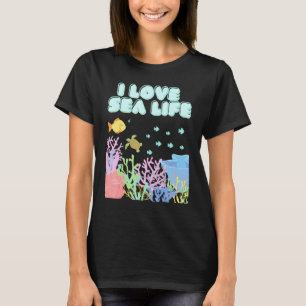 Camiseta Lindo Eu Amo Vida Marinha Peixe Oceano Tartaruga P