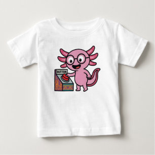 Camiseta Lindo Eu Perguntas de Axolote asteca Oh Não botão