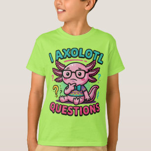 Camiseta Lindo Eu Perguntas de Axolote nerd asteca com ócul