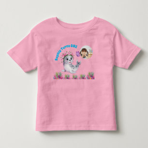 Camiseta Lindo Foca Marinho Floral Caprichoso Foto Aniversá