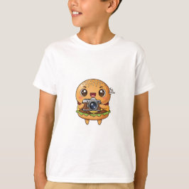 Camiseta Lindo Fotógrafo de Hambúrguer Kawaii Crianças