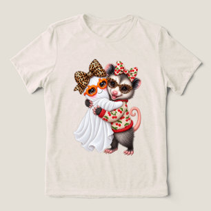 Camiseta Lindo gambá de Halloween Fantasma Abóbora de Outon