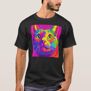 Camiseta Lindo gatinho gato colorido lindamente pop