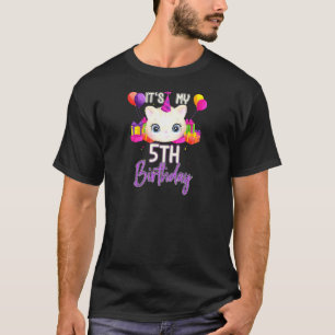 Camiseta Lindo Gato 5º Aniversário Gatos Dono de Animal de
