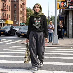 Camiseta Lindo Gato Bandeira da Palestina Óculos Lenço Keff