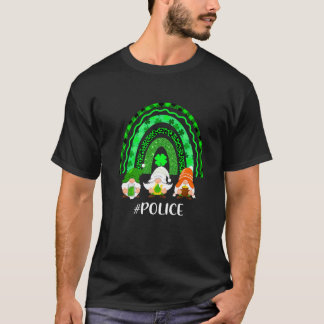 Camiseta Lindo Gnomo da Polícia do Arco-íris Sortudo St P