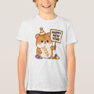 Camiseta Lindo Hamster Feliz Ano Novo 2026