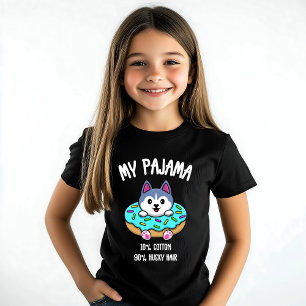 Camiseta Lindo Husky Pijama Donut Engraçado Amante de Cacho