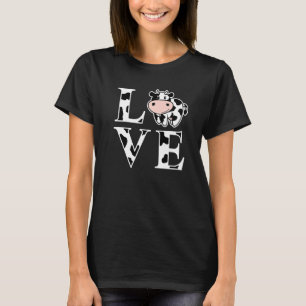 Camiseta Lindo Impresso de Vaca Eu Amo Vacas Criação de Gad