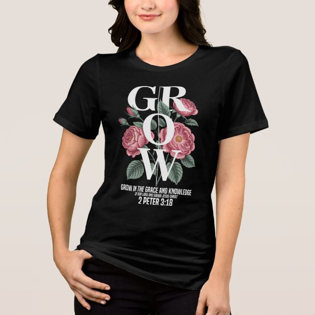 Camiseta Lindo Inspirador Cresça Na Graça (Frente)