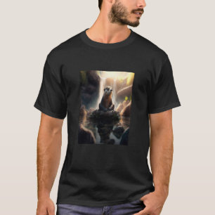 Camiseta Lindo instrutor de ioga de lontra fofa fazendo iog