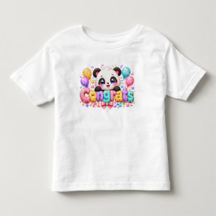 Camiseta Lindo Kawaii Parabéns Panda Nome Pastel Rosa Gradu