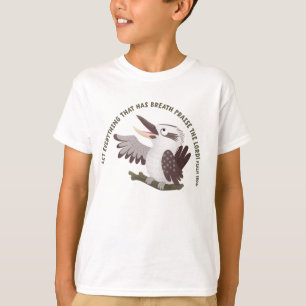 Camiseta Lindo kookaburra louve ao Senhor versículo da bíbl
