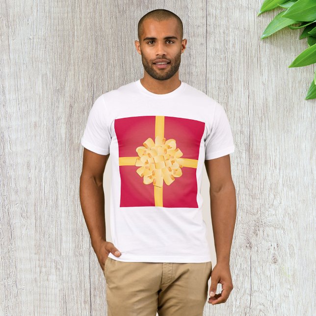 Camiseta Lindo Laço de Presente em Pom Pom de Ouro Amarelo (Criador carregado)