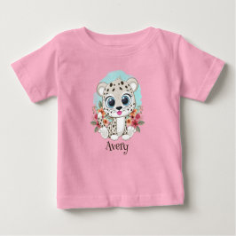 Camiseta Lindo Leopardo com Flores Personalizado