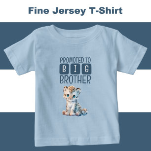 Camiseta Lindo leopardo irmão mais velho azul