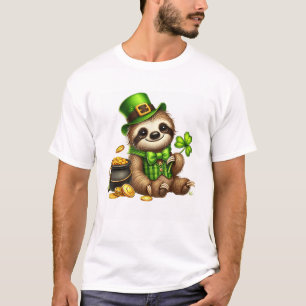Camiseta Lindo Leprechaun de Preguiça Dia de São Patrício M