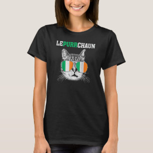 Camiseta Lindo Lepurrchaun Leprechaun Gato Dia de São Patrí