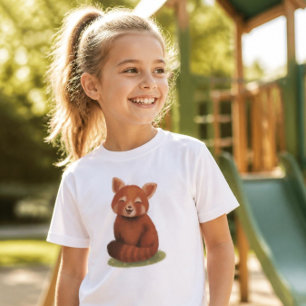 Camiseta Lindo Livro Ilustrado de Panda Vermelho para Crian