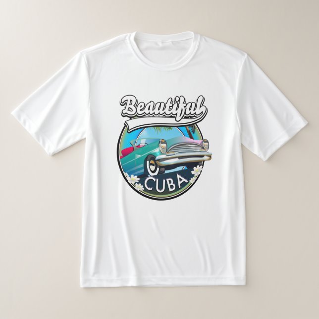 Camiseta Lindo logotipo retrô de Cuba. (Postura )