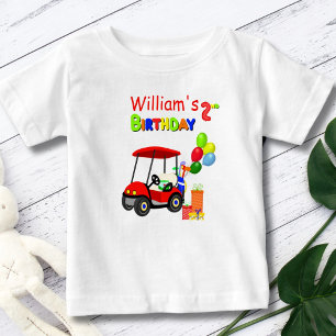 Camiseta Lindo Menino de Carrinho de Golfe Vermelho de 2º A