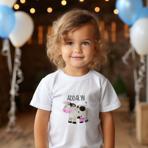 Camiseta Lindo Nome da Criança Vaca Bebê