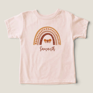 Camiseta Lindo nome de menina bebê em monograma arco-íris b