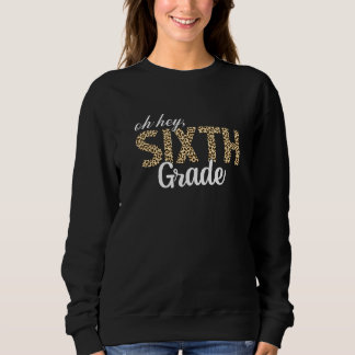 Camiseta Lindo Olá Sexta Série Leopardo De Volta à Escola P