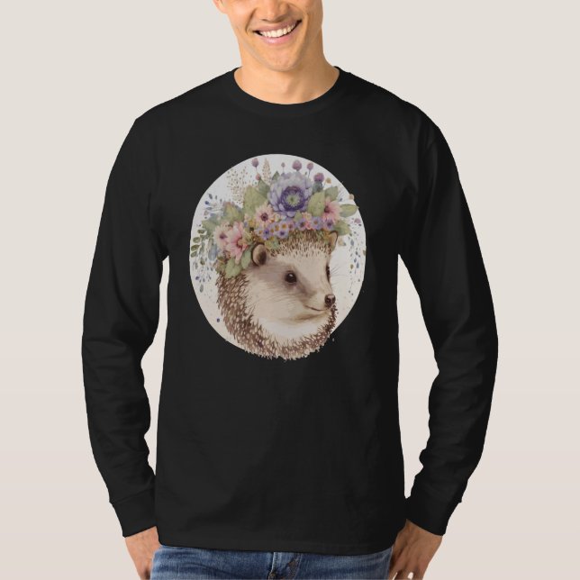 Camiseta Lindo Ourico-Cacheiro de Aquarela com Coroa de Flo (Frente)