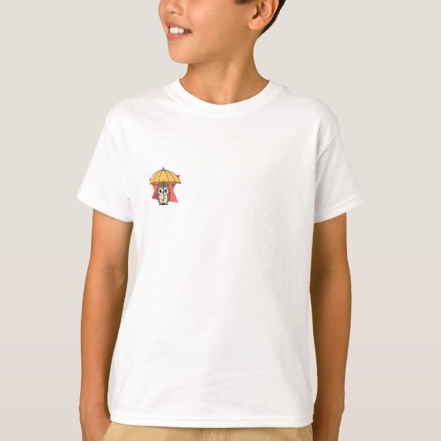 Camiseta Lindo Ouriço Guarda-Chuva Amarelo Crianças (Frente)