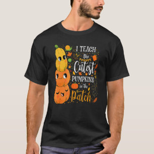 Camiseta Lindo Outono Ensina Abóbora Mais Fofa No Remendo P