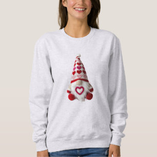 Camiseta Lindo Padrão de Coração de Crochê Gnome do Dia dos
