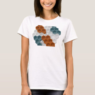 Camiseta Lindo PADRÃO HONEYCOMB HEXAGONAL Rosa