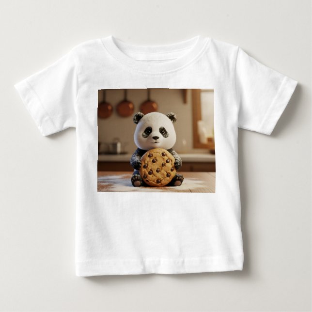 Camiseta Lindo Panda Coberto de Farinha com Biscoito Gigant (Frente)