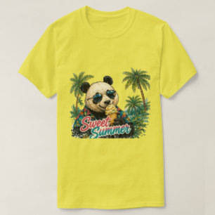 Camiseta Lindo Panda Doce Verão Citação de Verão da Moda