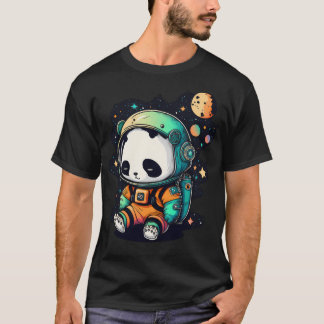 Camiseta Lindo Panda Espacial Em Traje De Astronauta Estrel