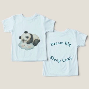 Camiseta Lindo Panda Sonolento na Nuvem Aquarela