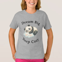 Camiseta Lindo Panda Sonolento na Nuvem Aquarela
