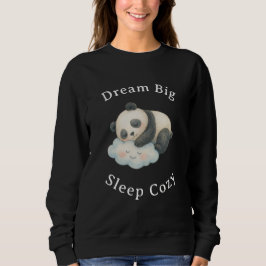 Camiseta Lindo Panda Sonolento na Nuvem Aquarela
