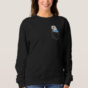 Camiseta Lindo papagaio em um bolso I Blue Budgie Budgeriga