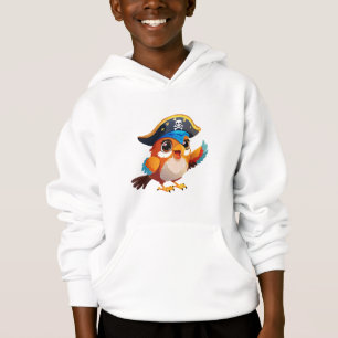 Camiseta Lindo papagaio pirata de desenho animado