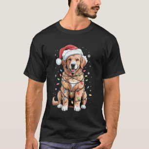 Camiseta Lindo Papai Noel da Árvore de Natal do Retriever D