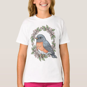 Camiseta Lindo Pássaro de Connecticut Com Laurel da Montanh