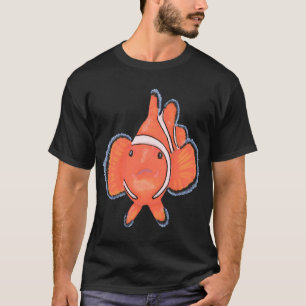 Camiseta Lindo Peixe Dourado Aquarela no Mar Clássico