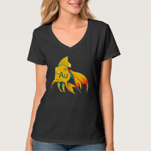 Camiseta Lindo Peixe Dourado Fluindo Ouro