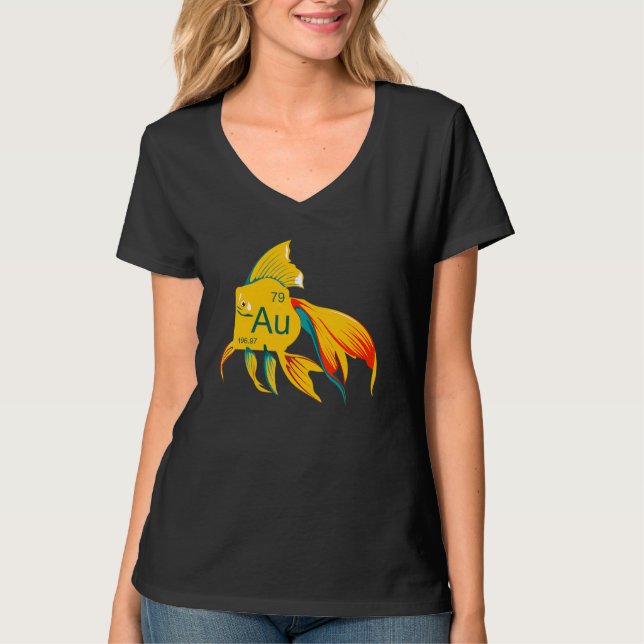 Camiseta Lindo Peixe Dourado Fluindo Ouro (Frente)