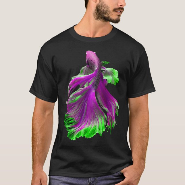 Camiseta Lindo peixe Guppy Pinky Guppies fancy peixe de com (Frente)