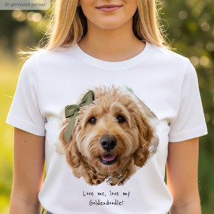 Camiseta Lindo Pincel de Tinta de Foto Personalizada Eu Amo